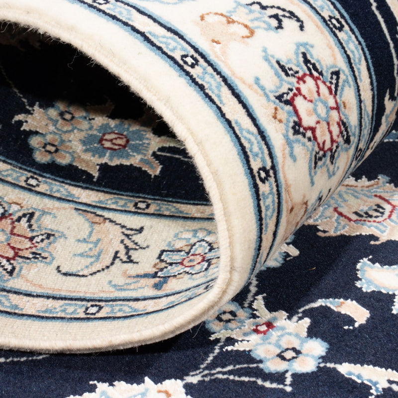 Loper Perzisch tapijt - Nain - Koninklijk - 194 x 82 cm - donkerblauw