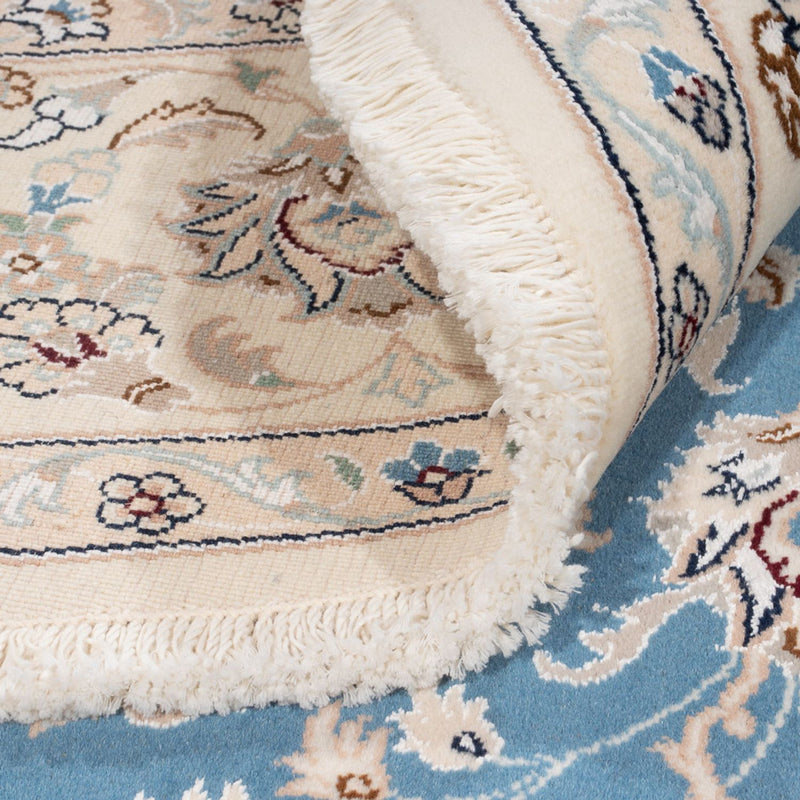 Perzisch tapijt - Nain rond  - 200 x 200 cm - lichtblauw