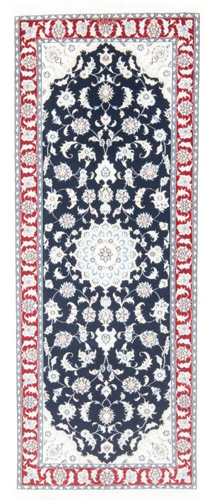 Loper Perzisch tapijt - Nain - Koninklijk - 203 x 81 cm - donkerblauw