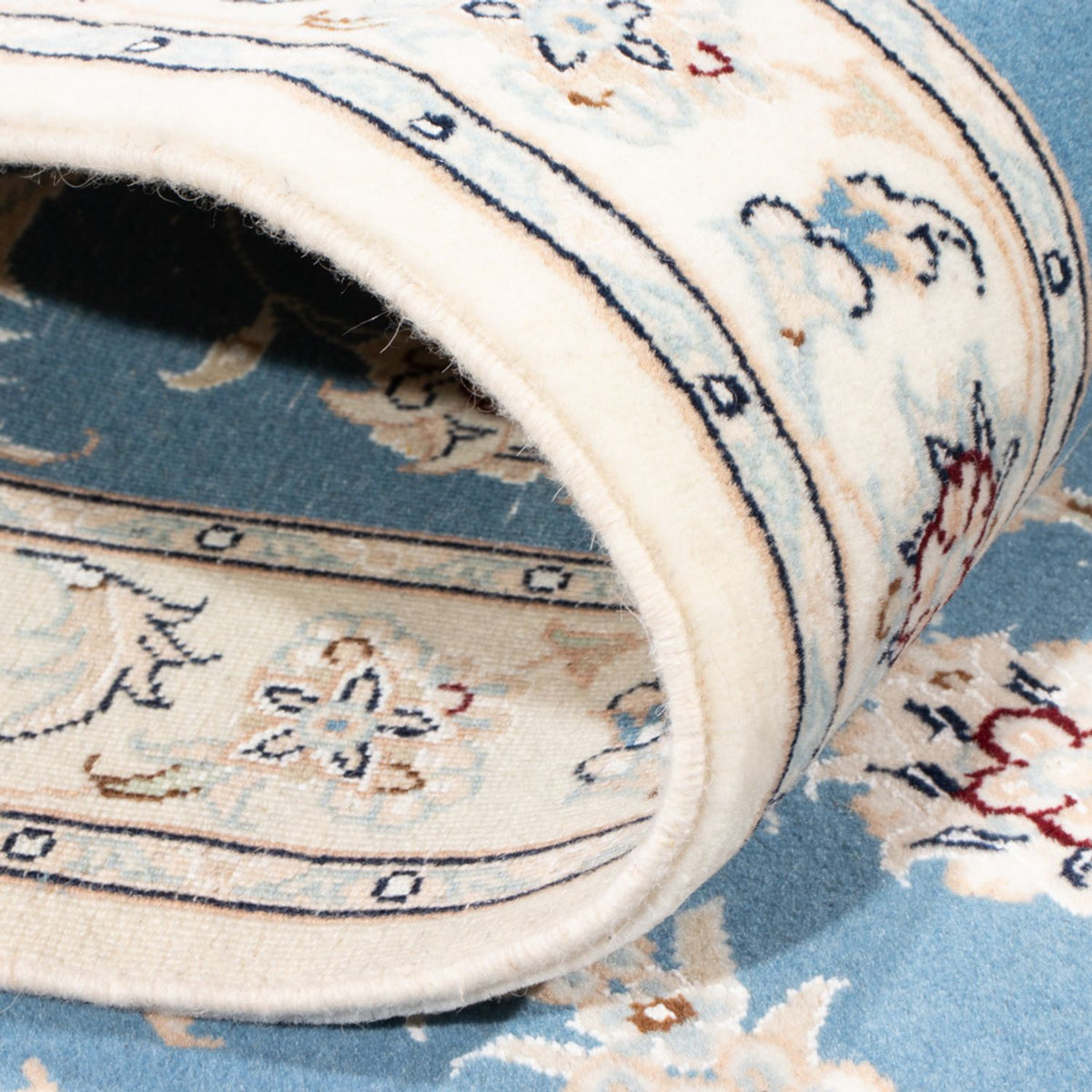 Loper Perzisch tapijt - Nain - Koninklijk - 200 x 80 cm - lichtblauw