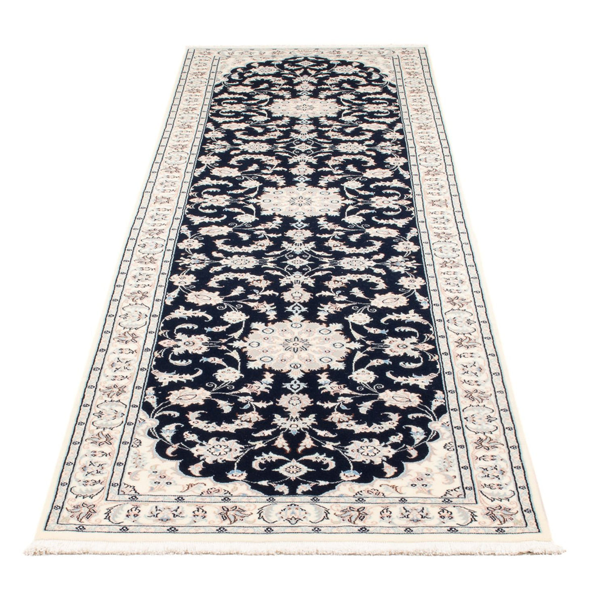 Loper Perzisch tapijt - Nain - Premium - 296 x 81 cm - donkerblauw