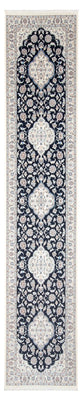 Loper Perzisch tapijt - Nain - Premium - 388 x 88 cm - donkerblauw