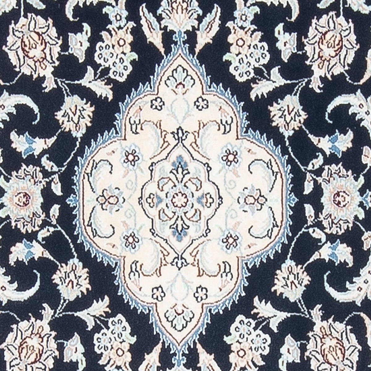 Loper Perzisch tapijt - Nain - Premium - 388 x 88 cm - donkerblauw
