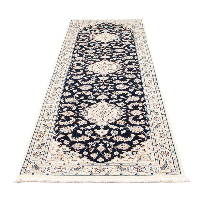Loper Perzisch tapijt - Nain - Premium - 295 x 80 cm - donkerblauw