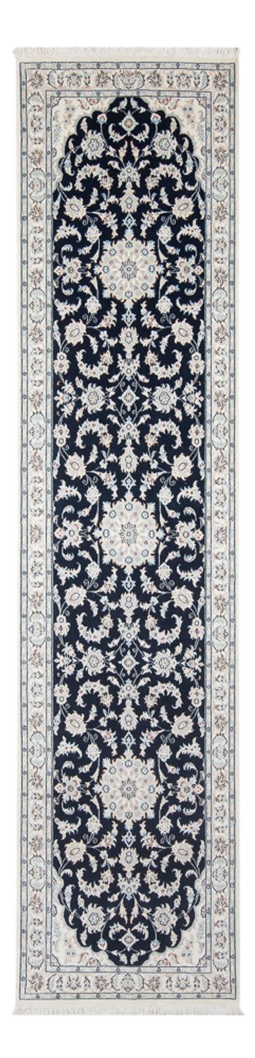 Loper Perzisch tapijt - Nain - Premium - 302 x 80 cm - donkerblauw