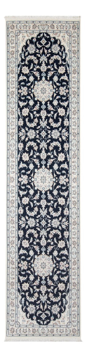 Loper Perzisch tapijt - Nain - Premium - 302 x 80 cm - donkerblauw