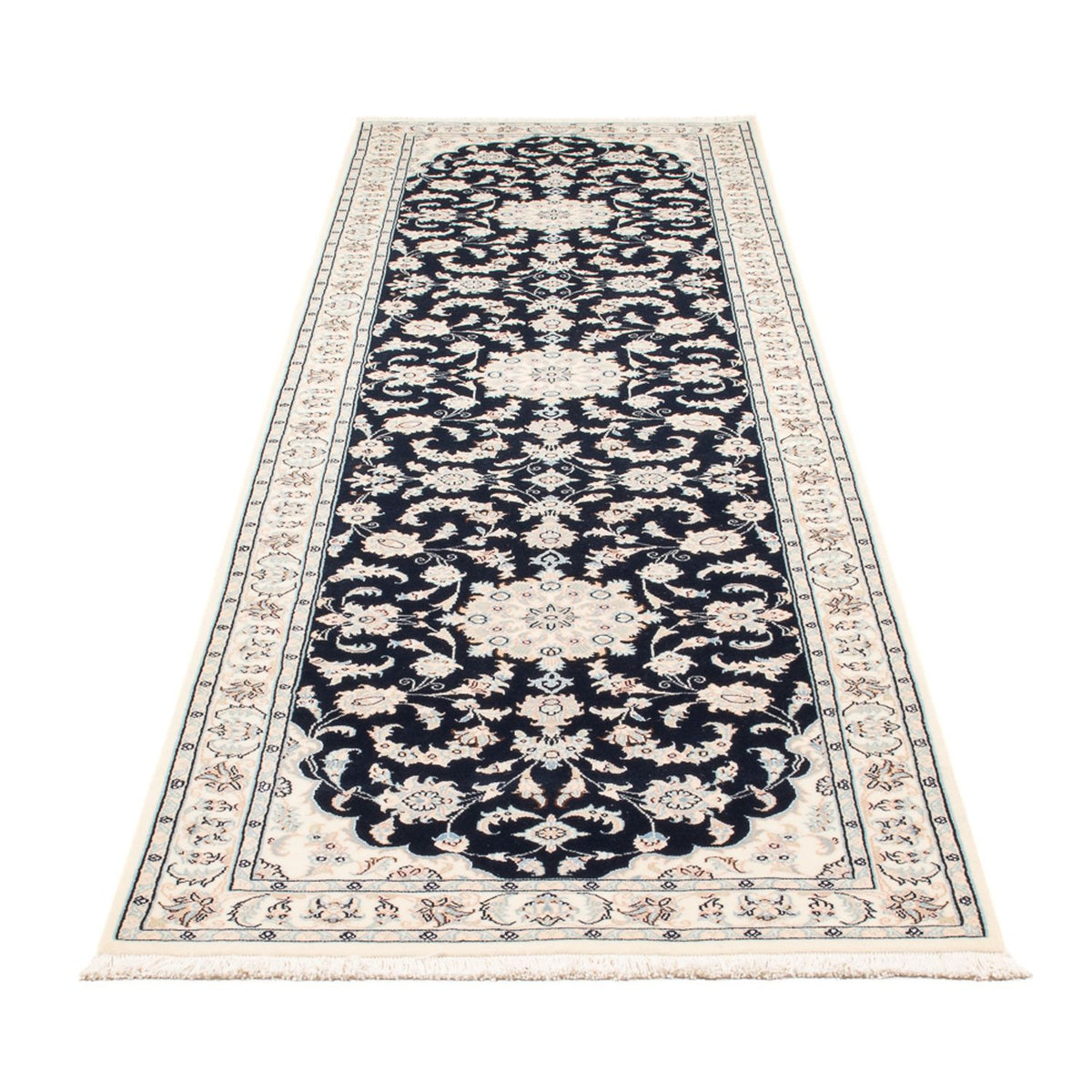Loper Perzisch tapijt - Nain - Premium - 302 x 80 cm - donkerblauw