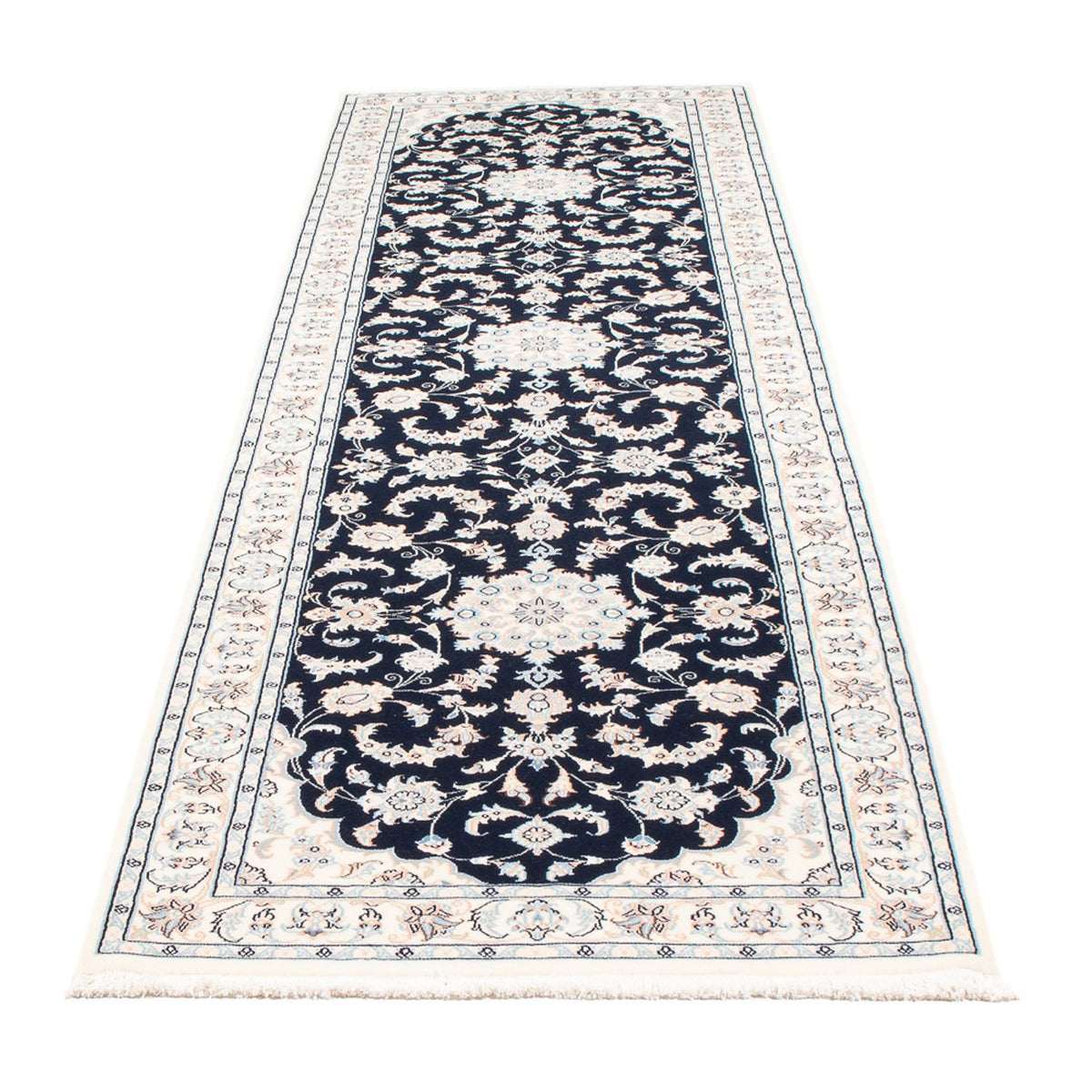 Loper Perzisch tapijt - Nain - Premium - 305 x 82 cm - donkerblauw