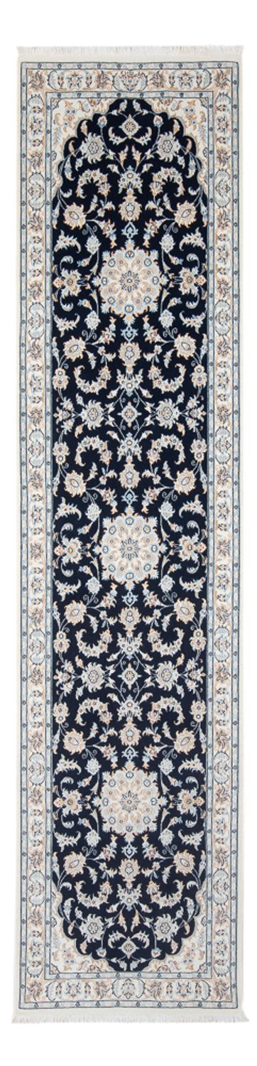 Loper Perzisch tapijt - Nain - Premium - 302 x 83 cm - donkerblauw