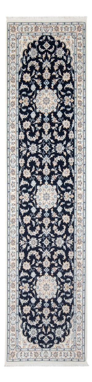 Loper Perzisch tapijt - Nain - Premium - 302 x 83 cm - donkerblauw