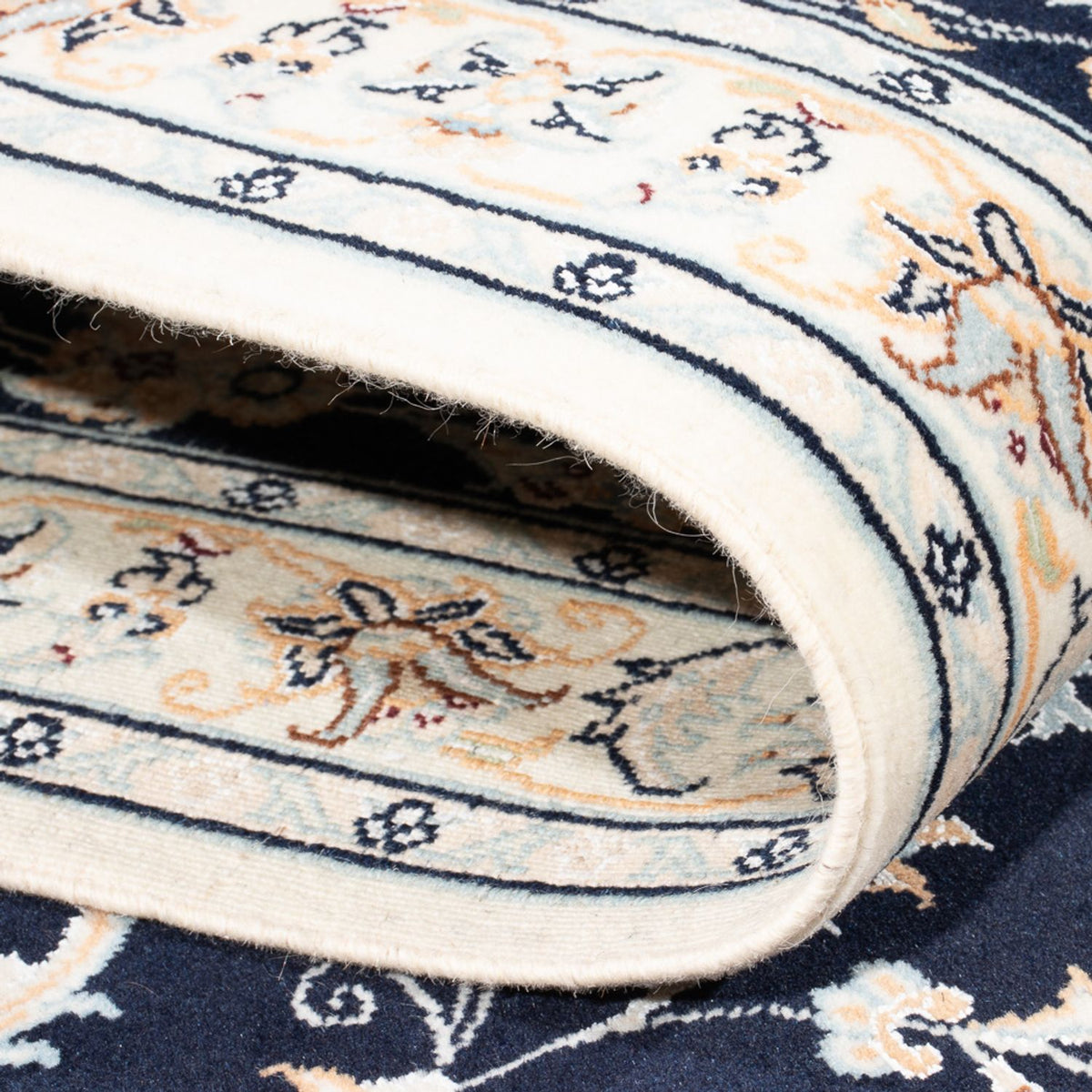 Loper Perzisch tapijt - Nain - Premium - 302 x 83 cm - donkerblauw