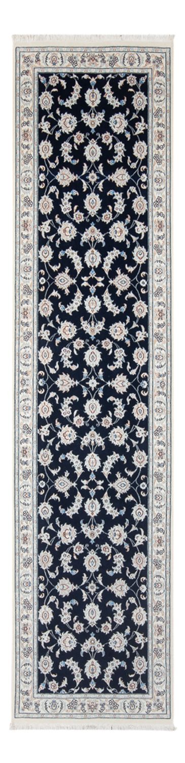 Loper Perzisch tapijt - Nain - Premium - 302 x 82 cm - donkerblauw