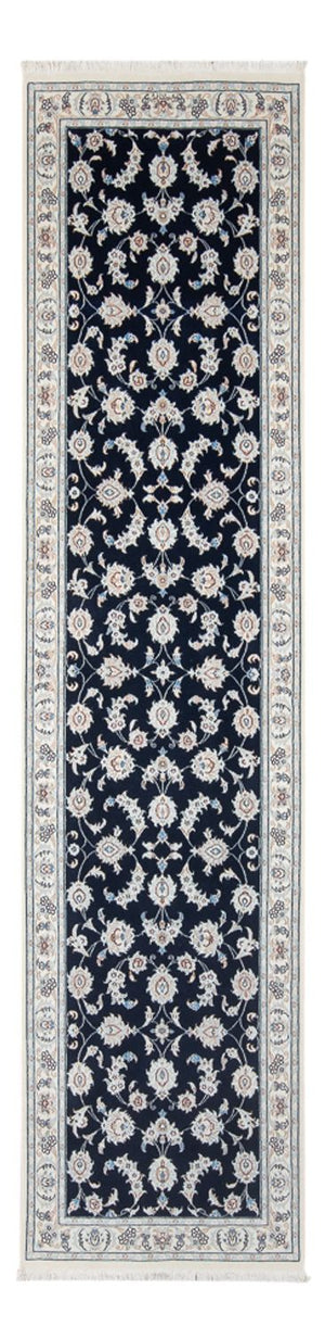 Loper Perzisch tapijt - Nain - Premium - 302 x 82 cm - donkerblauw