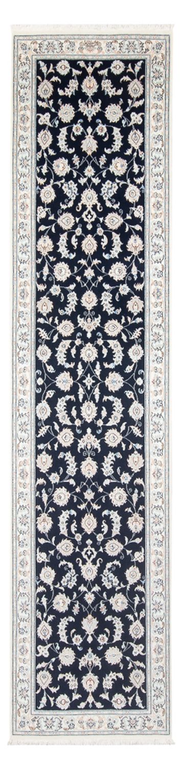 Loper Perzisch tapijt - Nain - Premium - 339 x 85 cm - donkerblauw