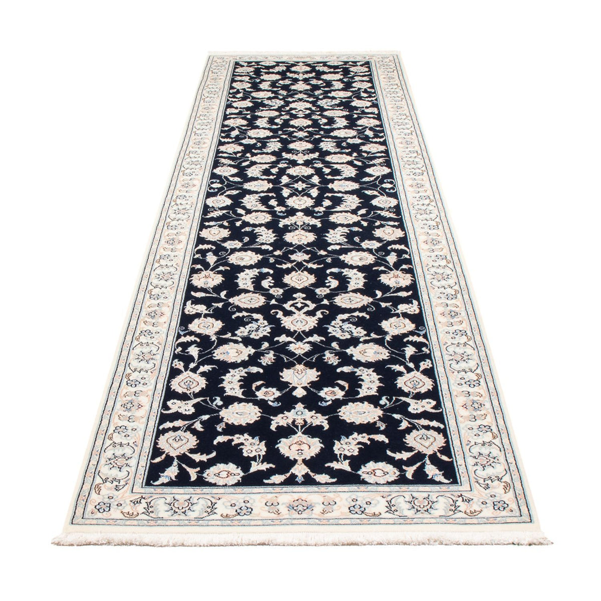 Loper Perzisch tapijt - Nain - Premium - 339 x 85 cm - donkerblauw