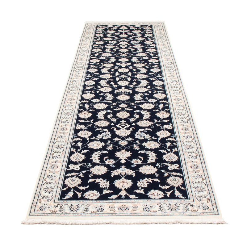 Loper Perzisch tapijt - Nain - Premium - 339 x 85 cm - donkerblauw
