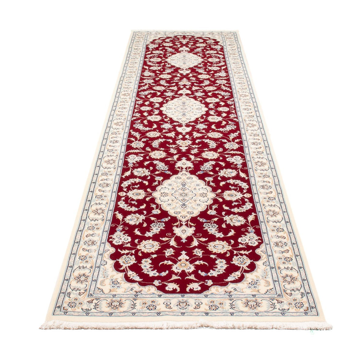 Loper Perzisch tapijt - Nain - Premium - 351 x 85 cm - rood