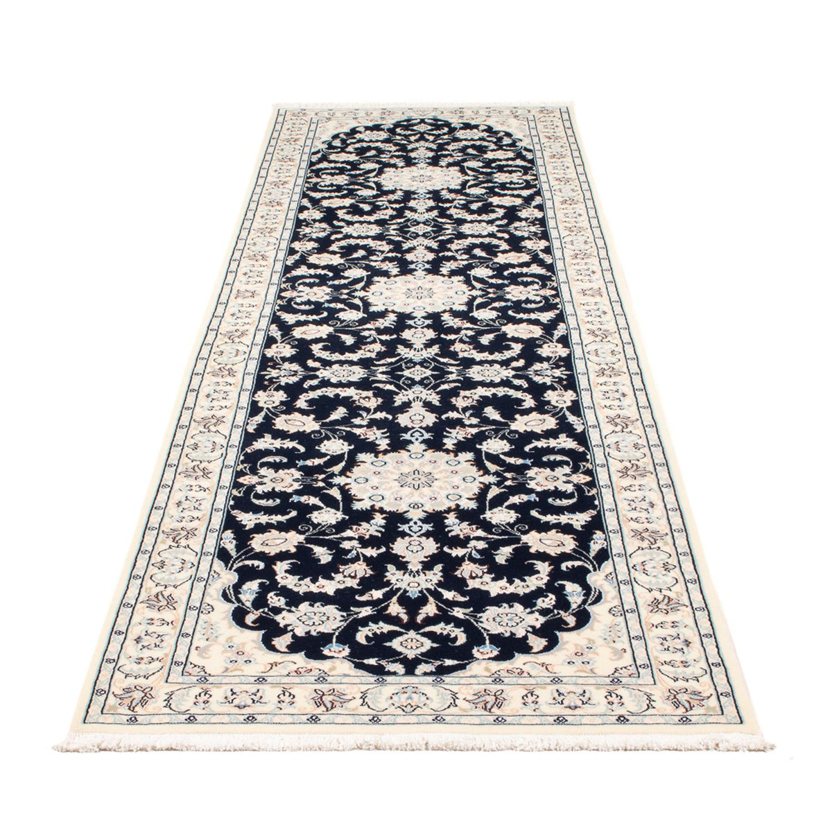 Loper Perzisch tapijt - Nain - Premium - 296 x 81 cm - donkerblauw