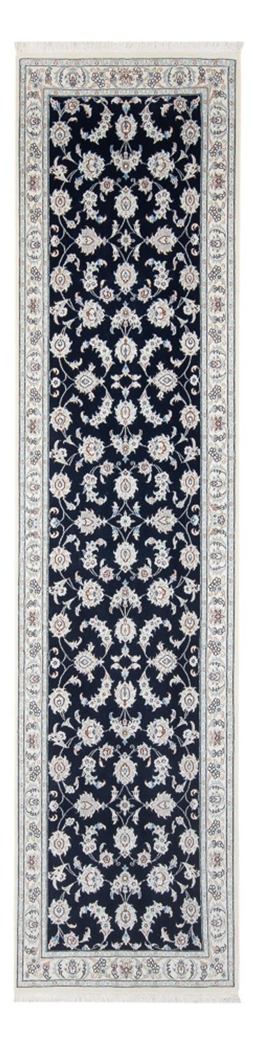 Loper Perzisch tapijt - Nain - Premium - 301 x 82 cm - donkerblauw