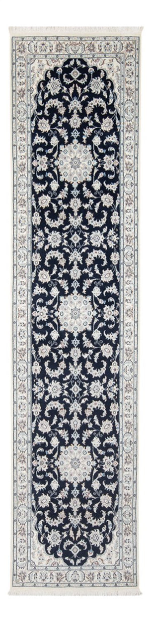 Loper Perzisch tapijt - Nain - Premium - 294 x 80 cm - donkerblauw