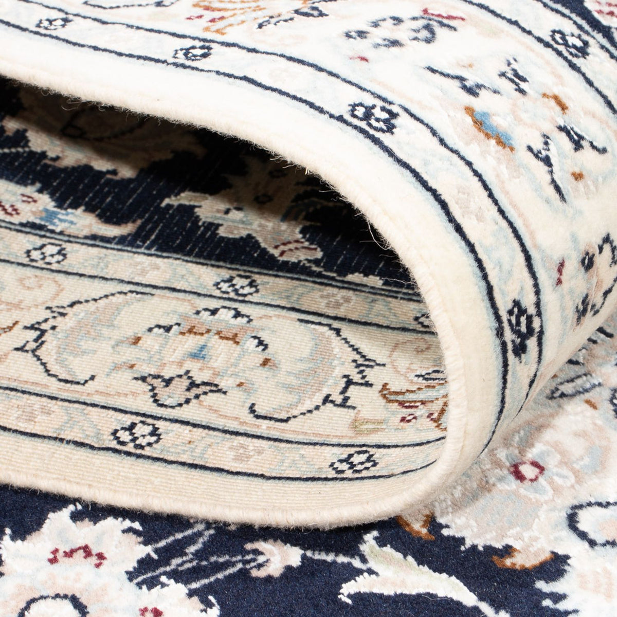 Loper Perzisch tapijt - Nain - Premium - 294 x 80 cm - donkerblauw