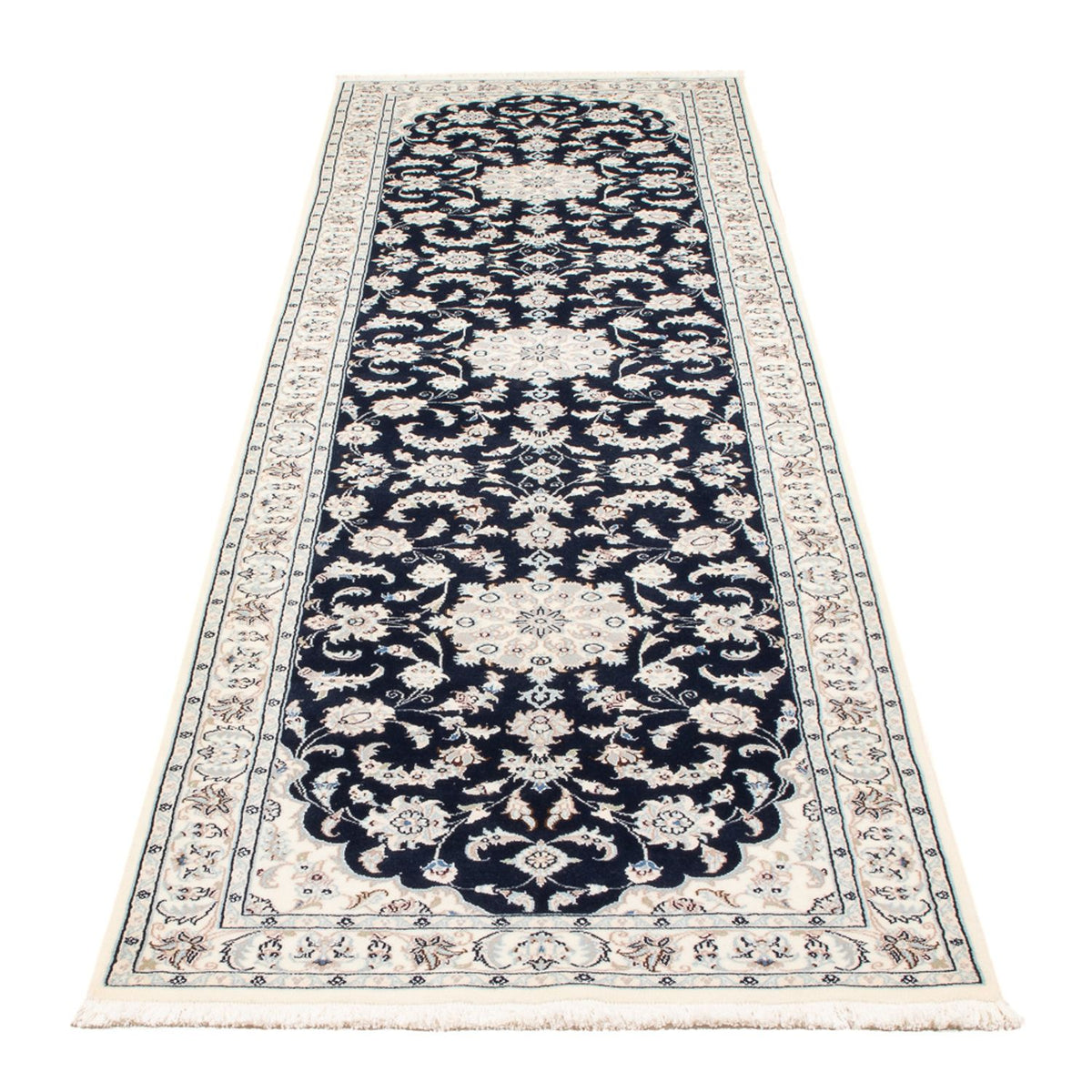Loper Perzisch tapijt - Nain - Premium - 294 x 80 cm - donkerblauw