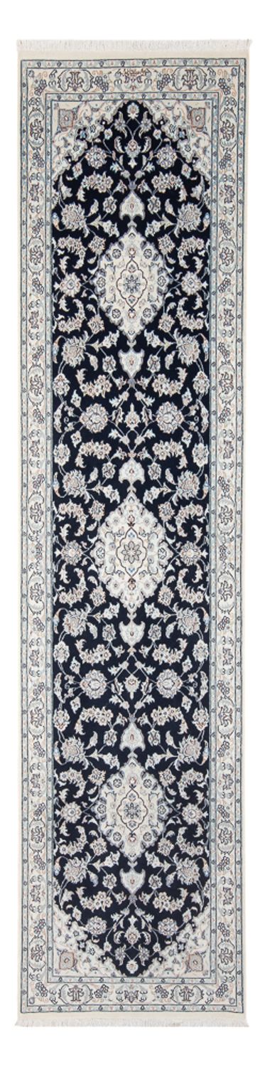 Loper Perzisch tapijt - Nain - Premium - 299 x 84 cm - donkerblauw