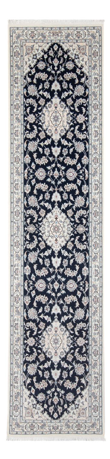 Loper Perzisch tapijt - Nain - Premium - 300 x 80 cm - donkerblauw