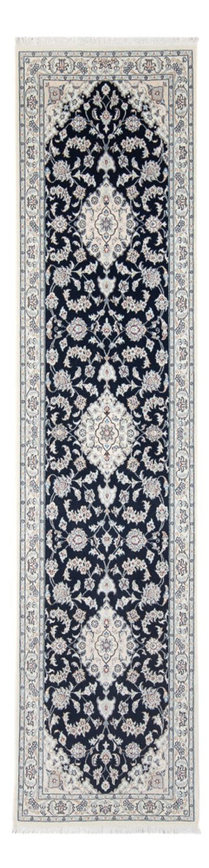 Loper Perzisch tapijt - Nain - Premium - 300 x 80 cm - donkerblauw