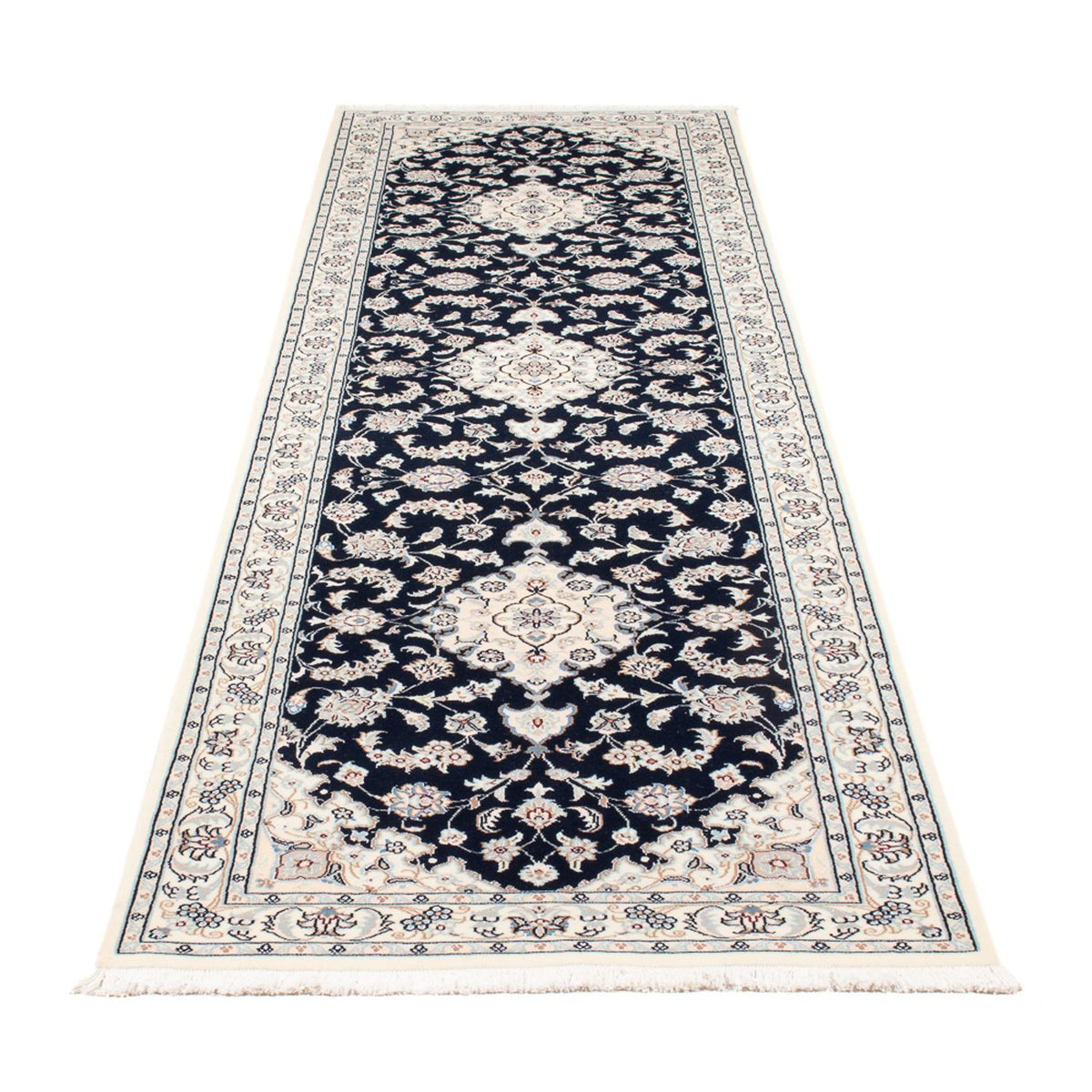 Loper Perzisch tapijt - Nain - Premium - 300 x 80 cm - donkerblauw