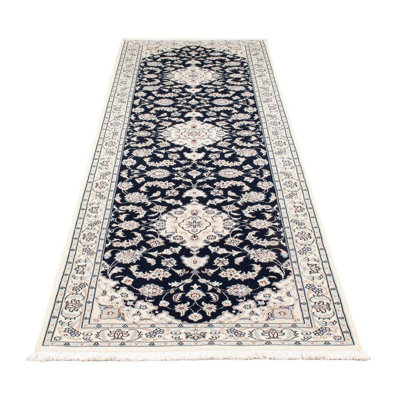 Loper Perzisch tapijt - Nain - Premium - 300 x 80 cm - donkerblauw