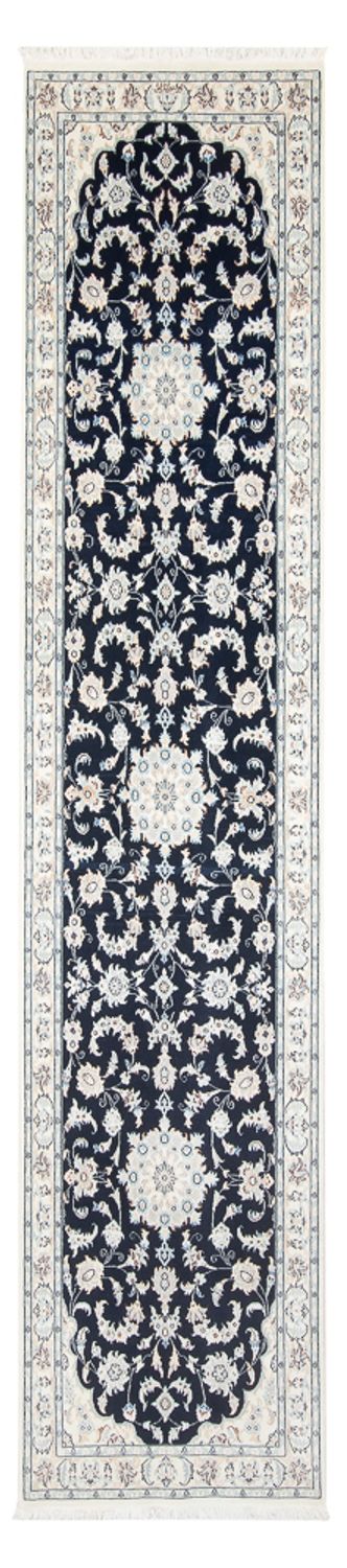 Loper Perzisch tapijt - Nain - Premium - 322 x 80 cm - donkerblauw
