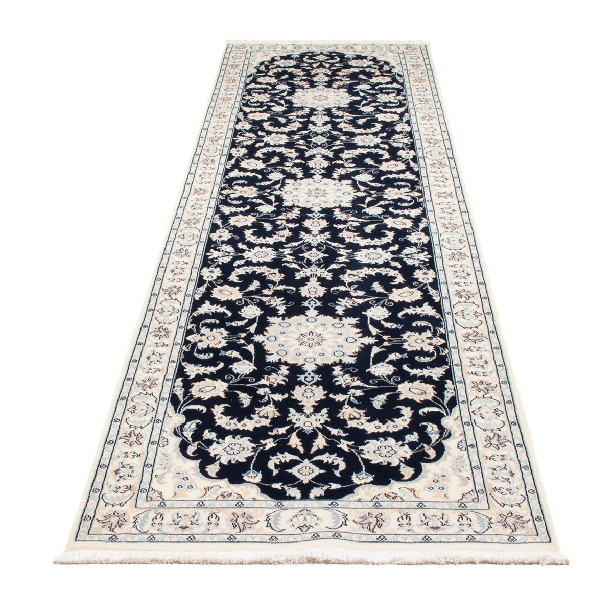 Loper Perzisch tapijt - Nain - Premium - 322 x 80 cm - donkerblauw