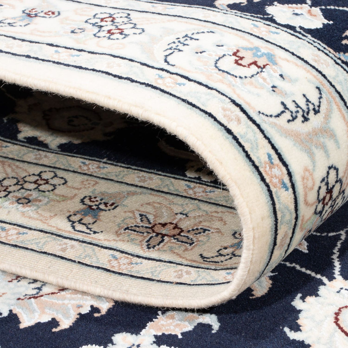 Loper Perzisch tapijt - Nain - Premium - 302 x 80 cm - donkerblauw