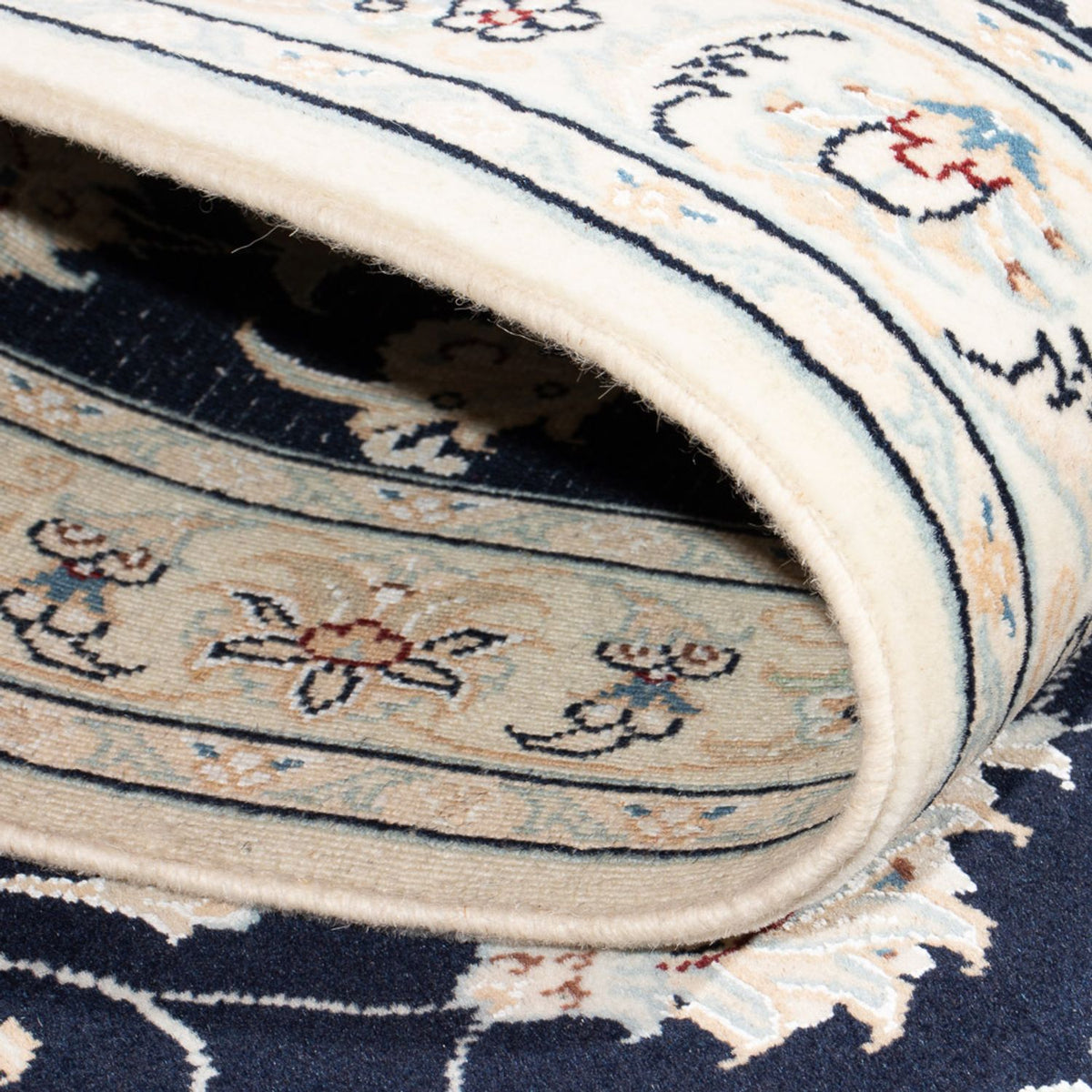 Loper Perzisch tapijt - Nain - Premium - 302 x 82 cm - donkerblauw