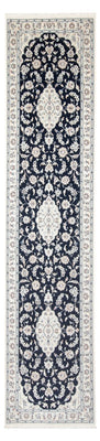 Loper Perzisch tapijt - Nain - Premium - 344 x 90 cm - donkerblauw