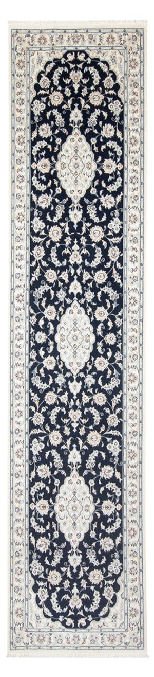 Loper Perzisch tapijt - Nain - Premium - 344 x 90 cm - donkerblauw
