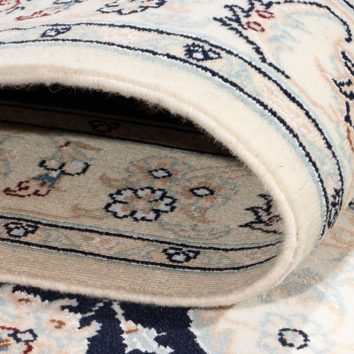 Loper Perzisch tapijt - Nain - Premium - 344 x 90 cm - donkerblauw