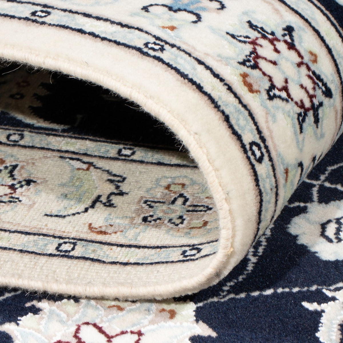 Loper Perzisch tapijt - Nain - Koninklijk - 195 x 81 cm - donkerblauw