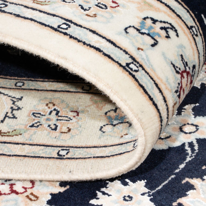 Loper Perzisch tapijt - Nain - Koninklijk - 197 x 80 cm - donkerblauw