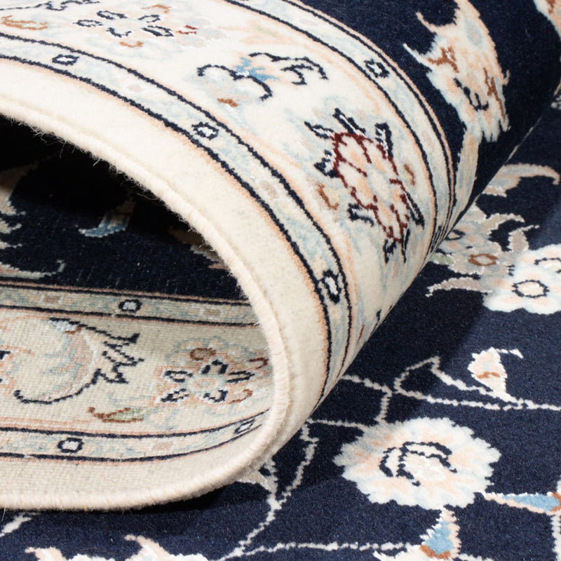 Loper Perzisch tapijt - Nain - Koninklijk - 194 x 80 cm - donkerblauw