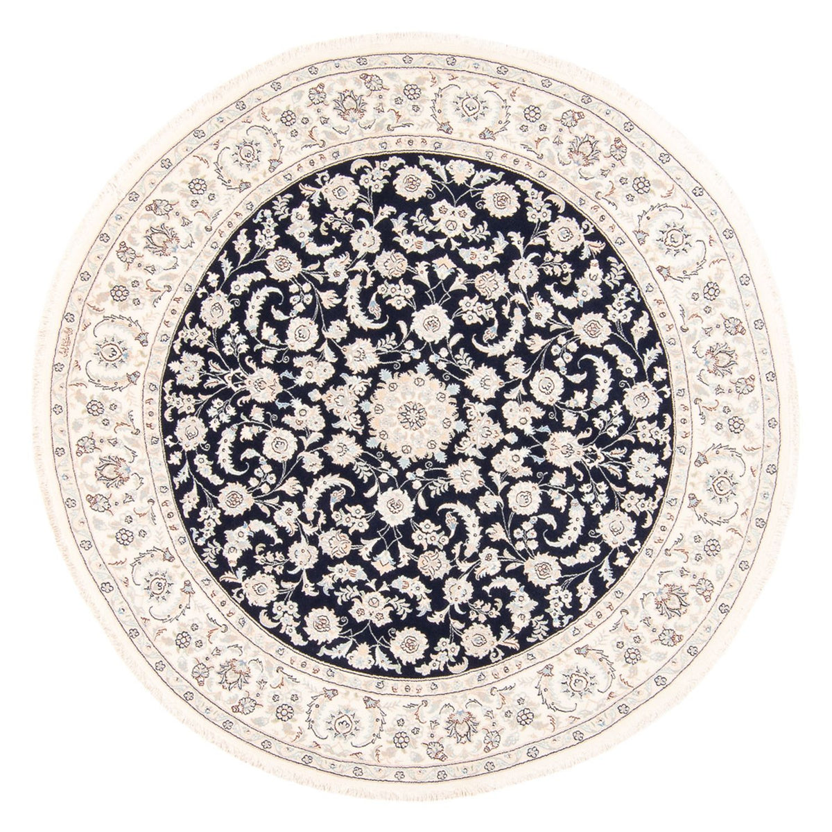 Perzisch tapijt - Nain rond  - 202 x 202 cm - donkerblauw