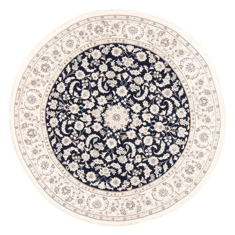 Perzisch tapijt - Nain rond  - 202 x 202 cm - donkerblauw