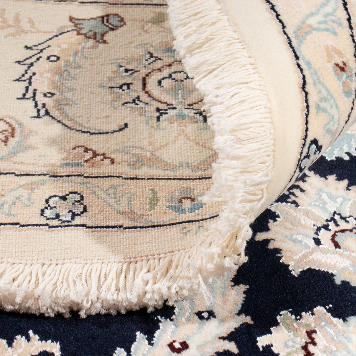 Perzisch tapijt - Nain rond  - 202 x 202 cm - donkerblauw