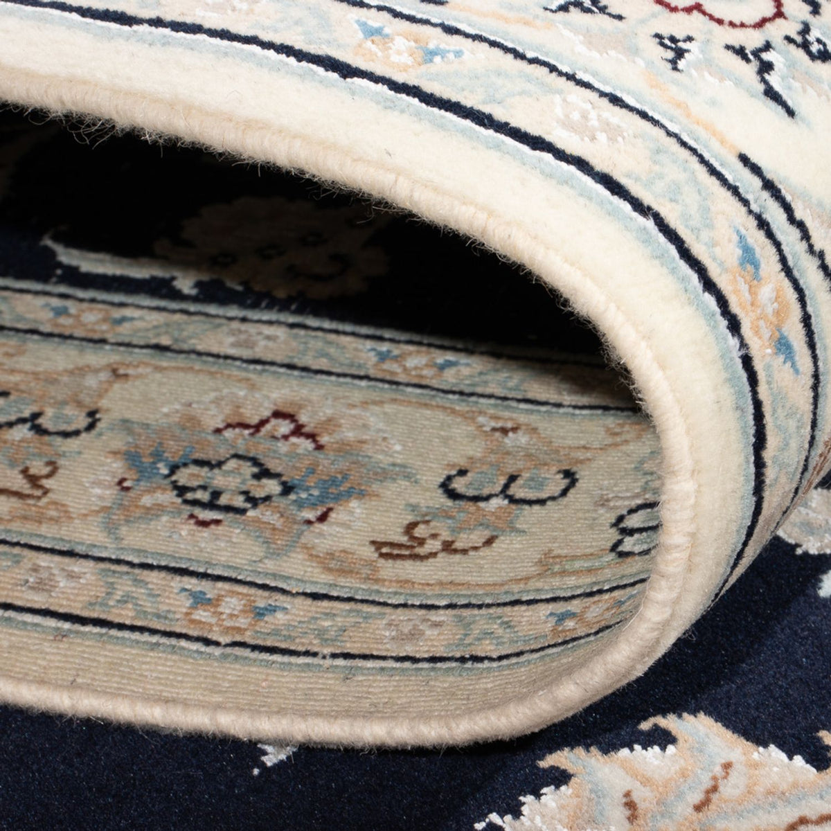 Loper Perzisch tapijt - Nain - Premium - 352 x 82 cm - donkerblauw