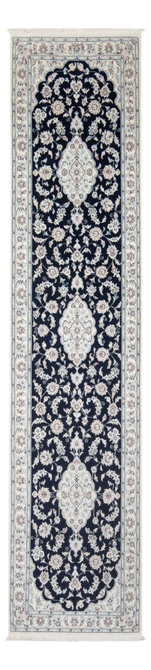Loper Perzisch tapijt - Nain - Premium - 339 x 86 cm - donkerblauw