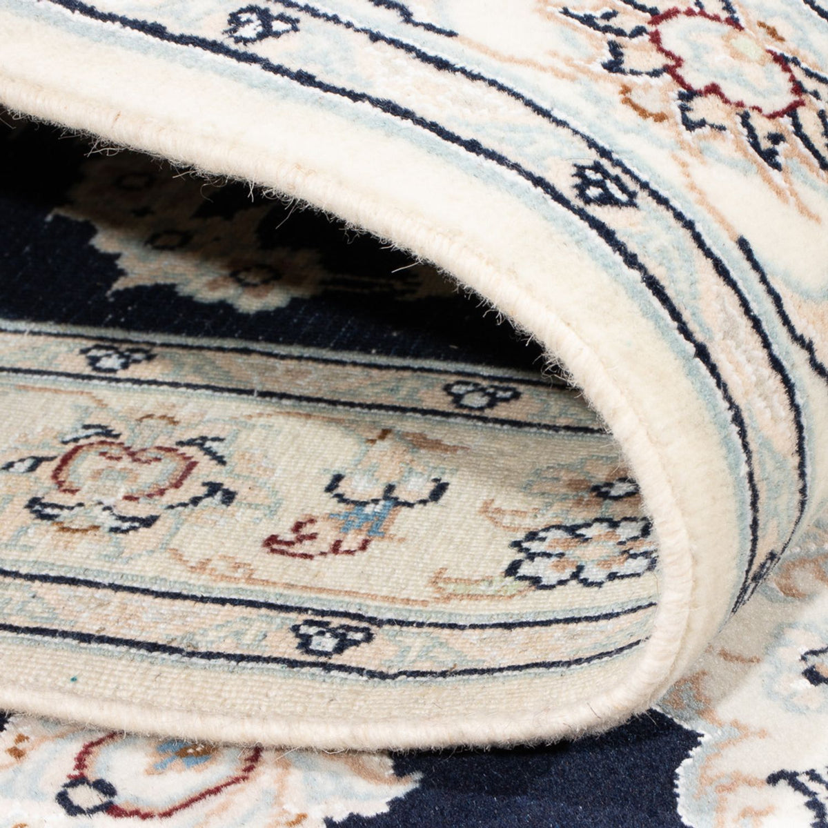 Loper Perzisch tapijt - Nain - Premium - 340 x 85 cm - donkerblauw