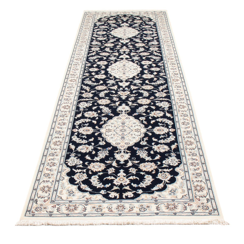 Loper Perzisch tapijt - Nain - Premium - 340 x 85 cm - donkerblauw