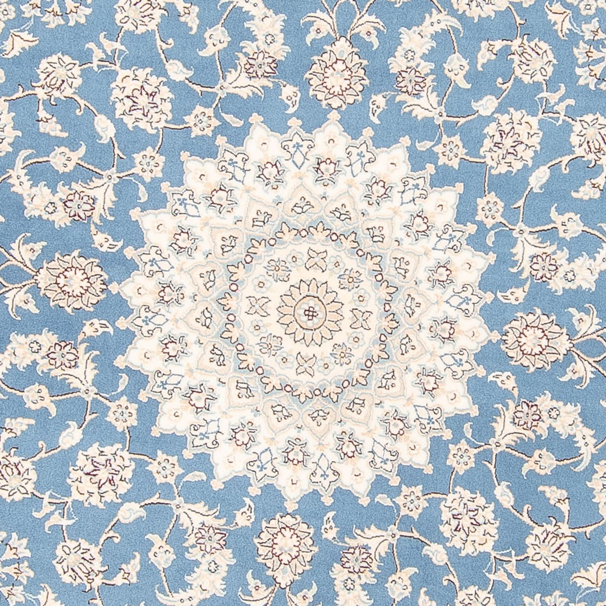 Perzisch tapijt - Nain rond  - 200 x 200 cm - lichtblauw