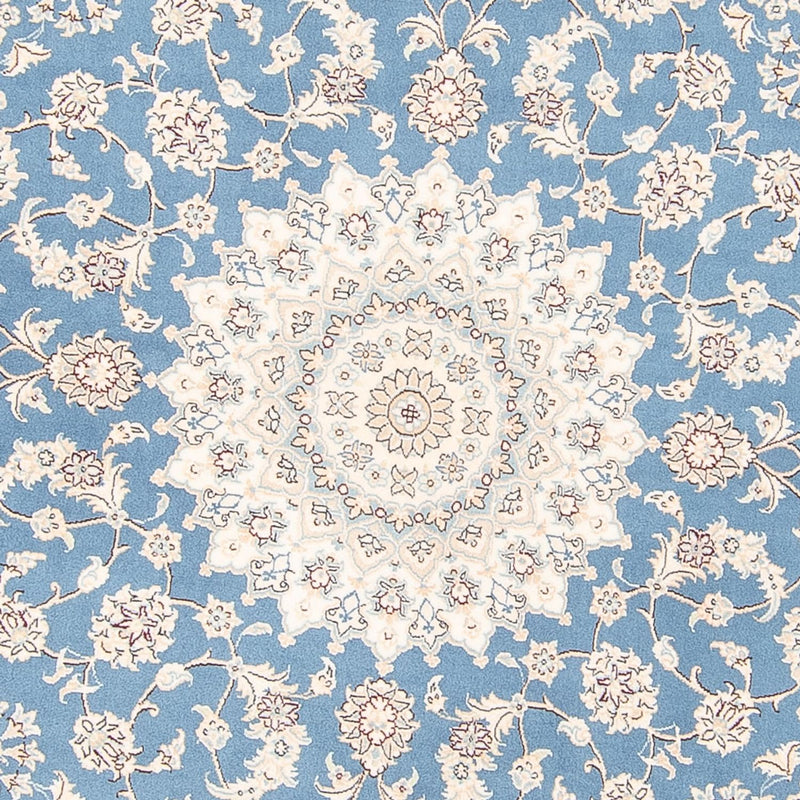 Perzisch tapijt - Nain rond  - 200 x 200 cm - lichtblauw